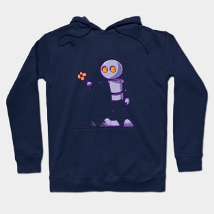 Robot giving flower Hoodie